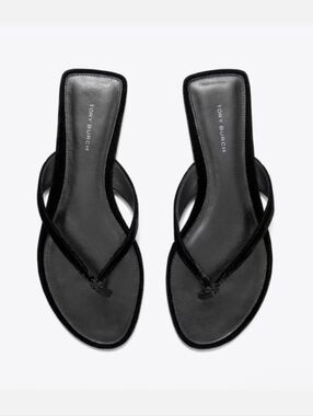 Black Classic Pavé Flip-Flop With Double T logo